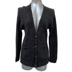 Rails Runi Speckled Cardigan Women's Size Small Black Wool Blend